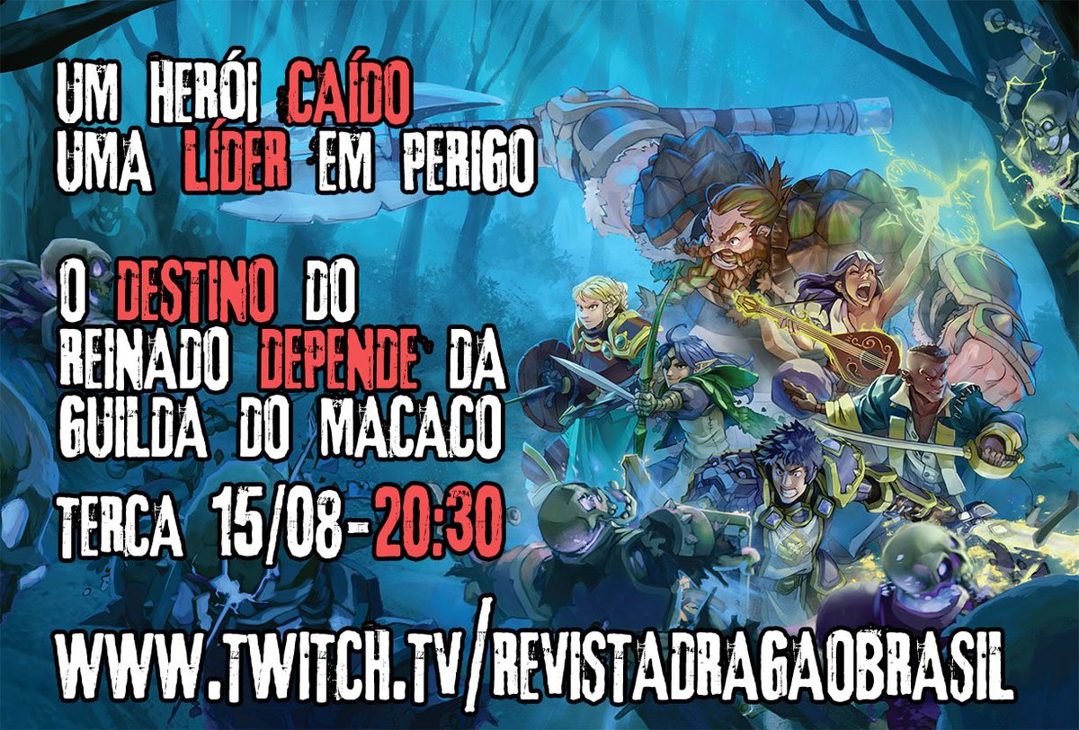 JMTrevisan's tweet photo. Hoje a GUILDA vai ser mega tensa. Risco de TPK, de morte da Shivara Sharpblade... tenso.Cola com a gente 20:30 twitch;tv/revistadragaobrasil https://t.co/EGJReQtaDH