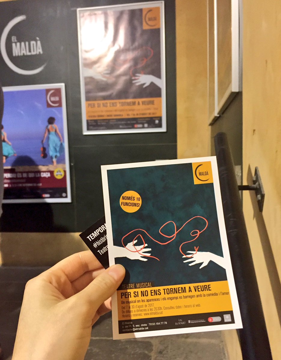 martaandres's tweet photo. Aquest agost tothom a veure @PerSiNoEns al @maldateatre, un musical d petit format amb molt humor (i amor) i regust Shakesperià #elnostrefil https://t.co/ZQKCSb3YdS