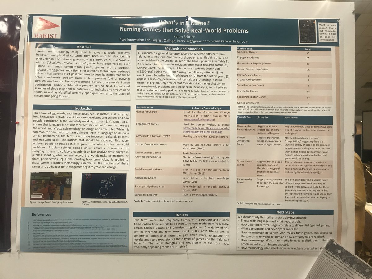 drgamermom's tweet photo. #FDG17 presenting poster on #knowledgegames names! #FdG2017 https://t.co/GwVr5A7uLV