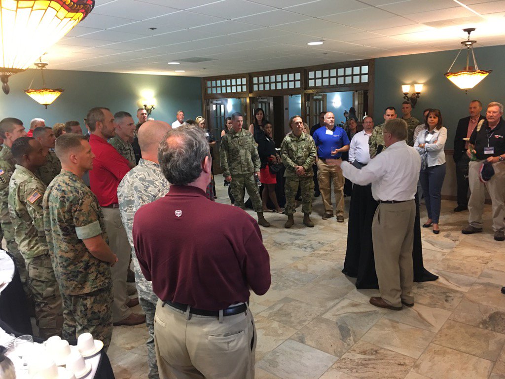 <a href="/McClureForMayor/">Ken McClure</a> ends a great day at @fortleonardwood. Thank you to our military men and women for your service.
