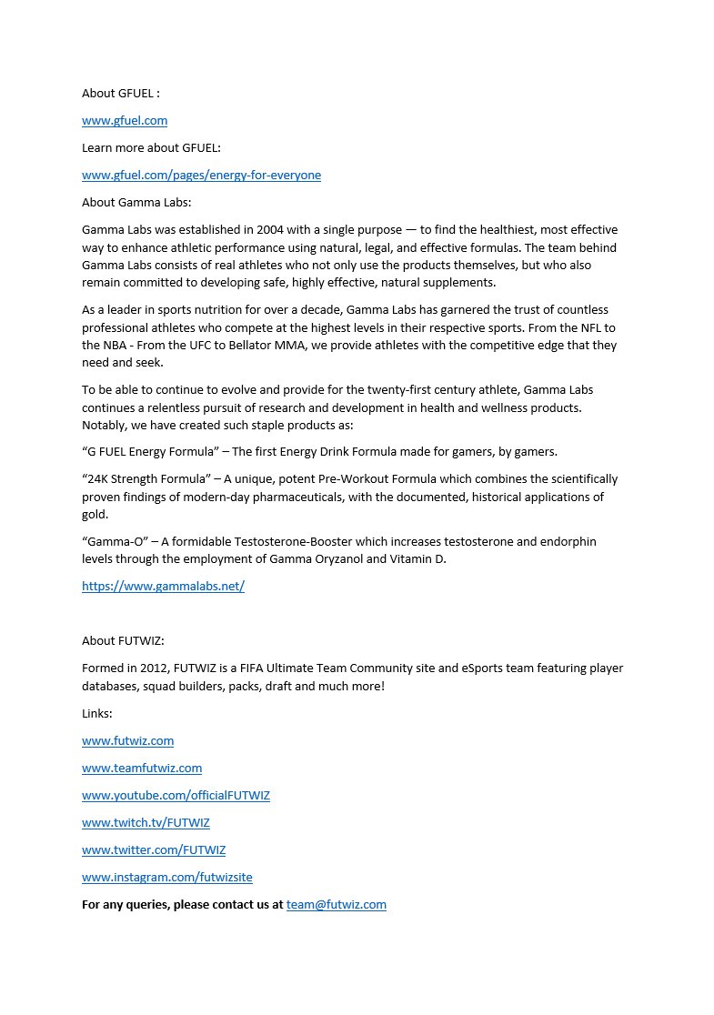 Announcing our first  #TeamFUTWIZ partnership - <a href="/GFuelEnergy/">G FUEL®</a>! 

Use "FUTWIZ" for 10% off gfuel.com

teamfutwiz.com