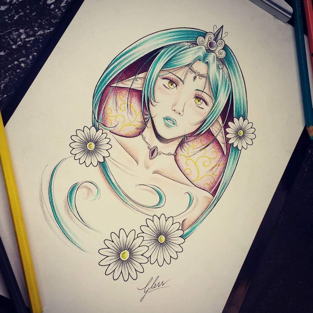 GlessManias's tweet photo. Elf Princess #gless #glessmanias #glesstattoo #art #draw #drawing #color #elf #princess #elfprincess #sketch #flower #nature #designtattoo https://t.co/Lf5UzsgnYw