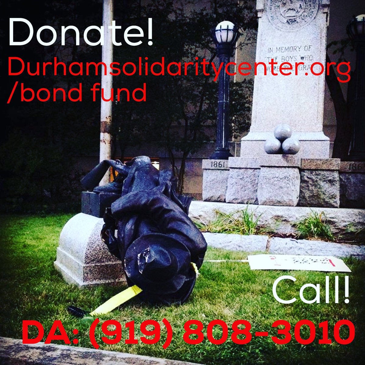 BreeNewsome's tweet photo. Support activists being targeted by Durham Co. Sheriff: Call DA to drop charges 919-808-3010 & donate to bail fund https://t.co/TEef7BJfL1 https://t.co/1rOOD47XBV