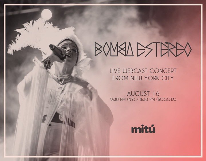 wearemitu's tweet photo. We'll be having a live broadcast of @bombaestereo in New York tomorrow at 9:30 p.m. EST. Check back tomorrow for a link to the show. https://t.co/TWNvpaw6fi