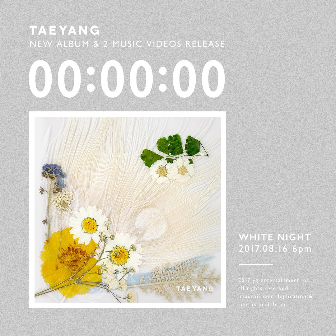 ygent_official's tweet photo. [TAEYANG - 'WHITE NIGHT' COUNTER]
originally posted by https://t.co/XZQ3IOI9MY
#TAEYANG #태양 #WHITENIGHT #백야 #白夜 #COUNTER #NEWALBUM #2MVs #YG https://t.co/Gj2TWO4Y8m