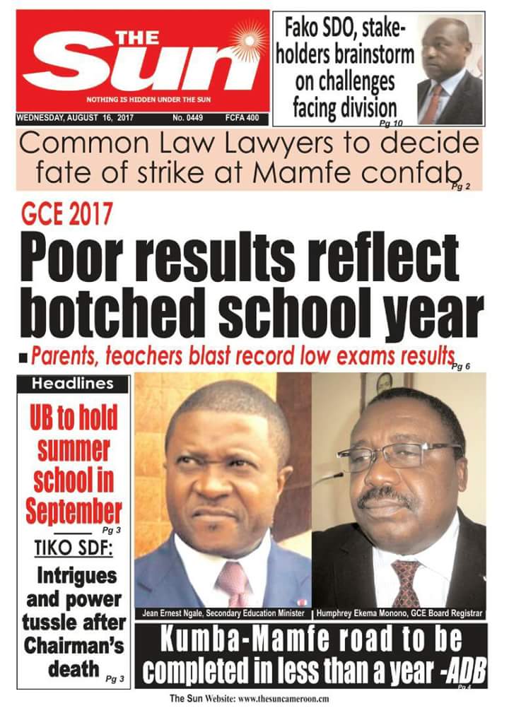 AsongDr's tweet photo. We continue to alert @UNESCO on Fake #GCE2017 results in #Cameroons. Exams were written at #GunPoint. All certificates are #Fraudulent https://t.co/b0F1k6ulky