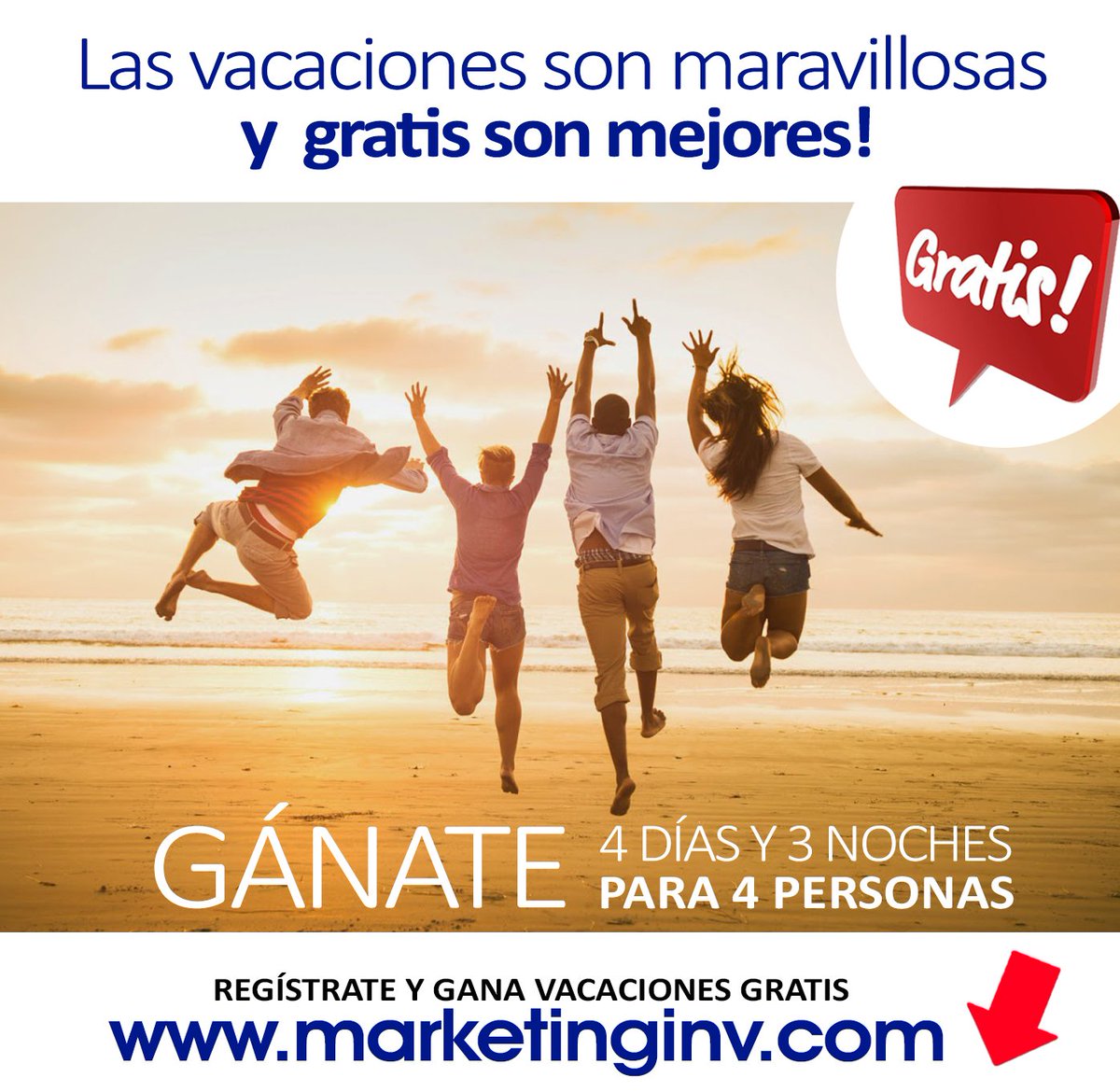 Marketinginv's tweet photo. Gana uno de nuestros certificados vacacionales multidestino❗
Registrate ya!!!  https://t.co/MxMUUU2glN #vacacionesgratis #margarita #merida https://t.co/6nKppdf8WK