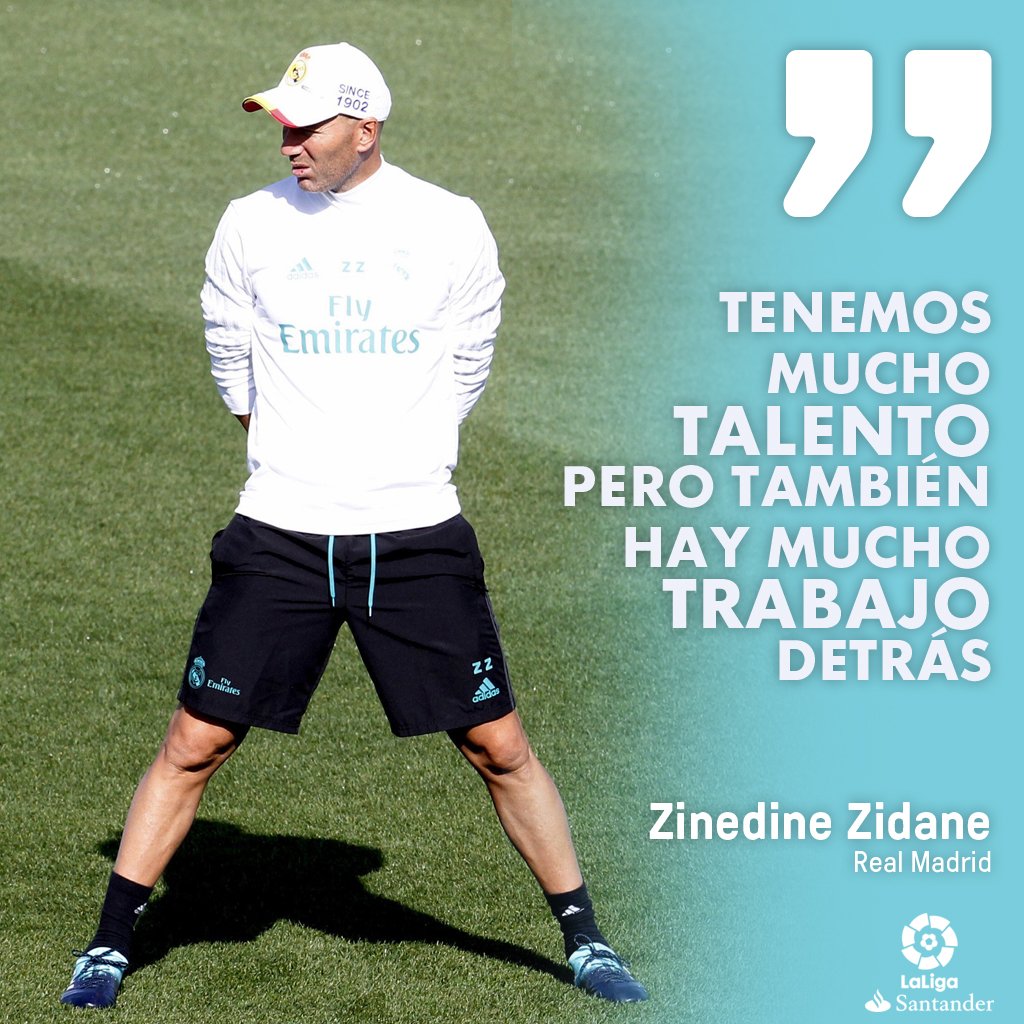 LaLiga's tweet photo. Talento 🎩
Trabajo 💪

¡La doble 'T' de Zidane para intentar ganar la #Supercopa! 🏆🇪🇸 https://t.co/rayTkjthvp
