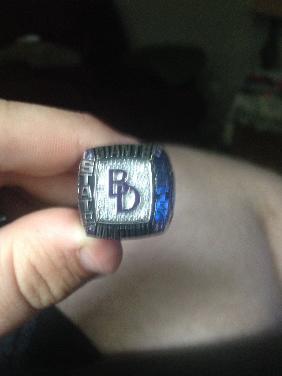 Bubbamaster15's tweet photo. I got my state champion ring today. https://t.co/teUOwMYdq3