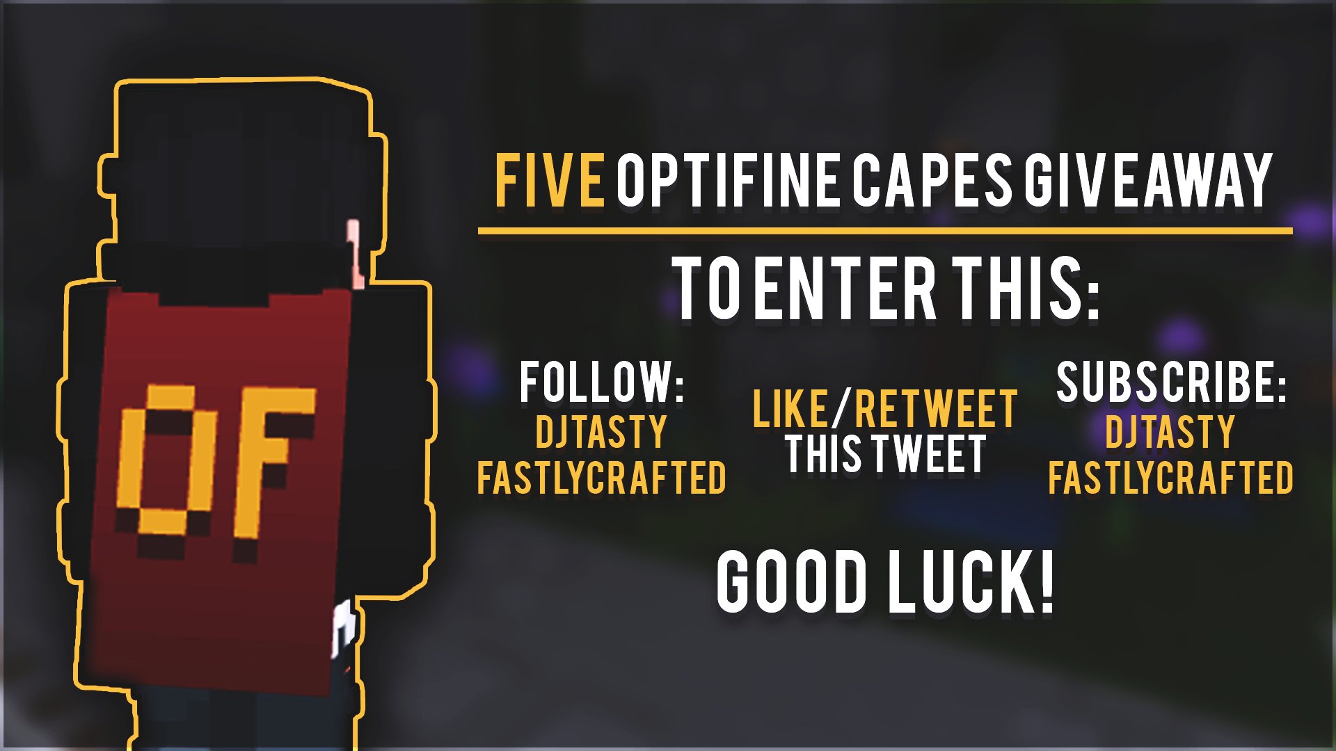 Djtasty On Twitter Optifine Cape Giveaway 5x Optifine