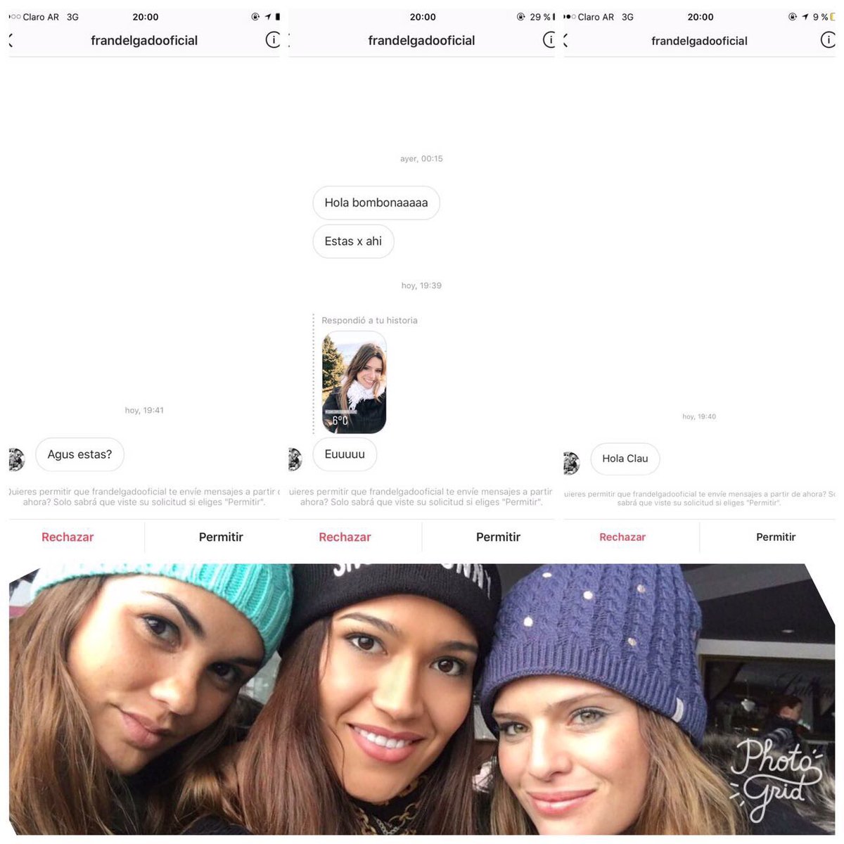 Papelon total <a href="/frandelgadook/">FRAN</a> q se chamuya x Instagram y al mismo tiempo a tres amigas y modelos d #GENTE #OndasDeLaNieve en Bariloche