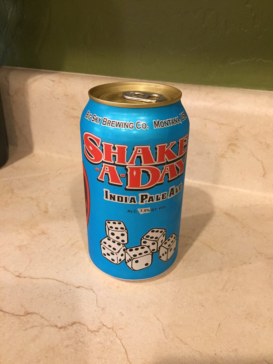 DBurt24's tweet photo. @scottlinn980 You focus too much on east coast breweries. Here's today's Happy Hour choice! #BigSkyBrewing #enjoyresponsibility #ShakeADay https://t.co/AUJaIXrnsl