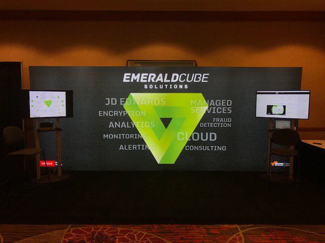 EmeraldCube's tweet photo. We are at #Booth626 from 5:30-7. Swing by for #Questopoly and get a live #emeraldprism Demo, it will change how you use @OracleJDEdwards https://t.co/mdnPkzaXDR