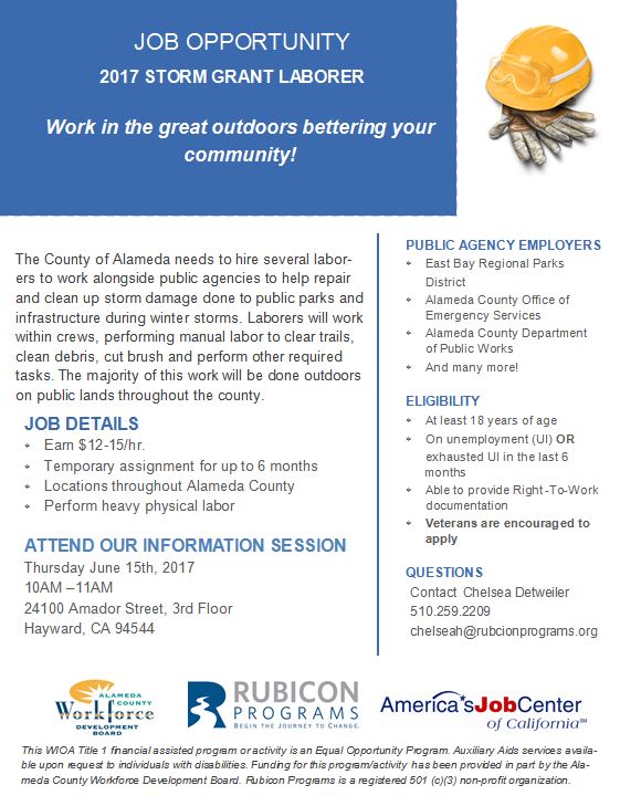 EdenAreaOneStop's tweet photo. #NowHiring Storm Grant Crew Workers and Leaders. Attend our information session tomorow at 10AM to learn more. 24100 Amador St, Floor 3 https://t.co/0psMTi1Fgu