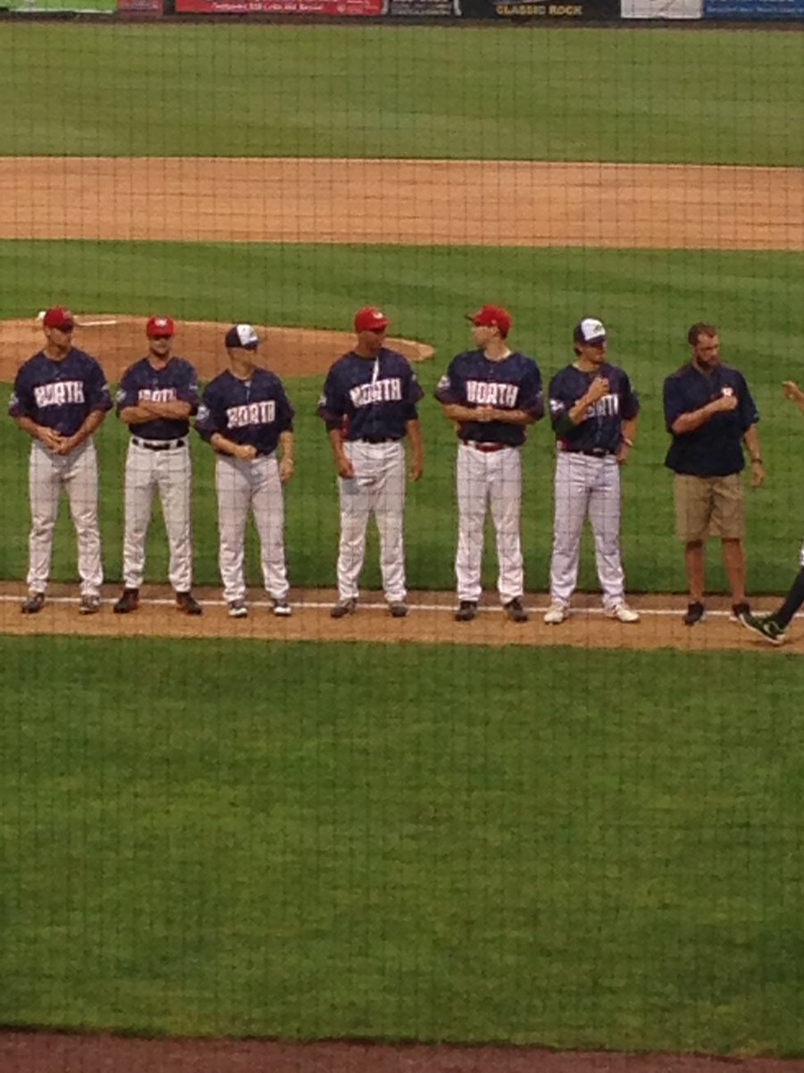 BillyCat18's tweet photo. HSC coaches road trip from Va to New York to see Reggie Johnson pitch in his leagues All Star Game! #HSCTigers https://t.co/LKx0r0bwnV