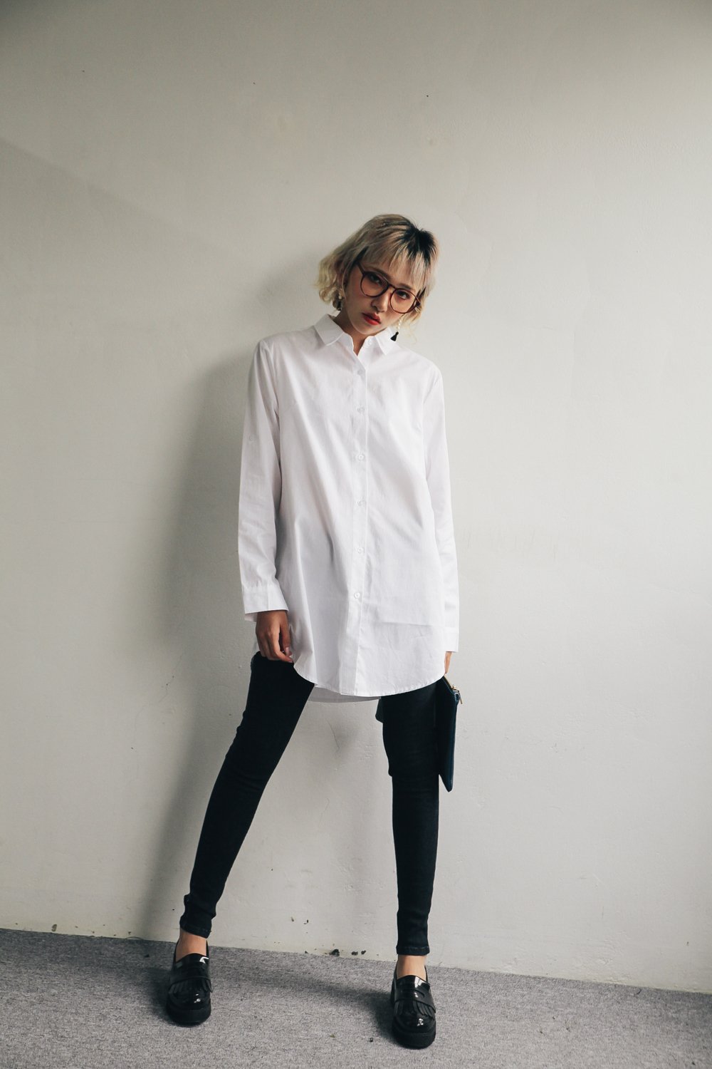 韓国ファッション Girls Rule オススメ新作 ボクシーロングシャツ Nb341 白シャツ 黒スキニー パンプスはどの場面でも使える大人コーデ ベルトでポイントつけるのもオシャレ T Co Oyzbopj73c T Co Ppqo2tjzz2 Twitter