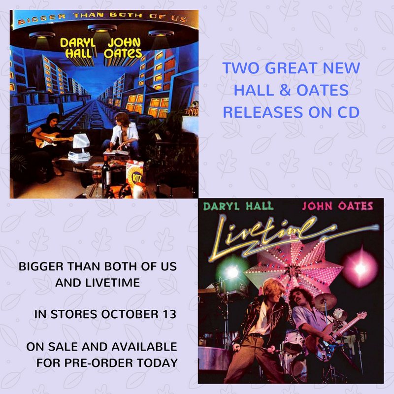 fridaymusic's tweet photo. 2 New Hall &amp; Oates CDs on sale and available for pre-order! 
https://t.co/oH91PvCa7P
https://t.co/DwCmRwa55H
#halloates https://t.co/vDQACxb5eG