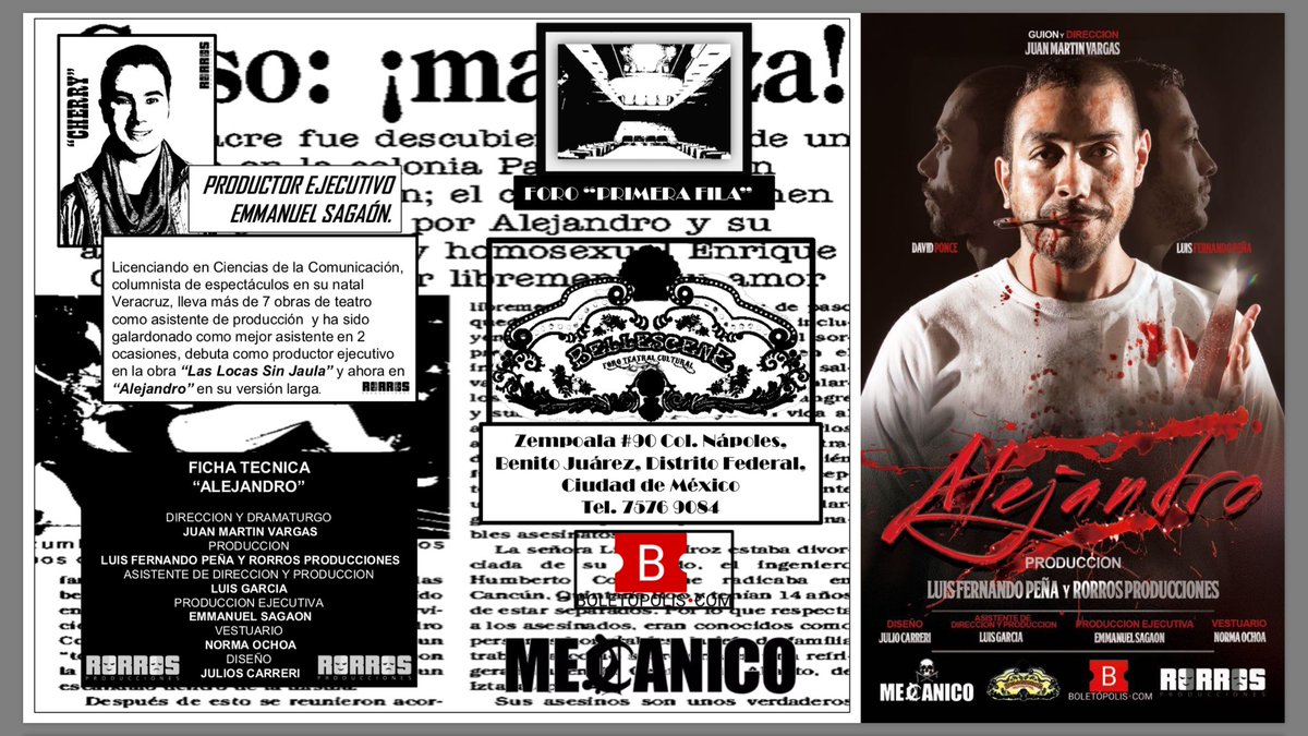 elcherrymx's tweet photo. ¿Ya les presumí lo que será nuestro programa de mano para @alejandro92Mx ?...,¡No se la pierdan! A partir del próx martes en @ForoBellescene https://t.co/uGlKbllwmt