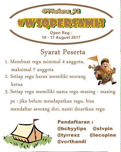 JOIN US!!!!

This Sat-Sunday 🔥🔥
Apply to feel the heat this weekend 👏🔥

Nggak usa takut walau apply sendiri!! 👌