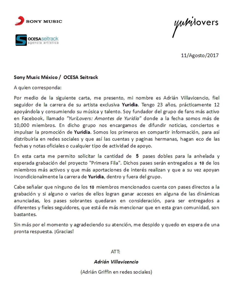Adrian__Griffin's tweet photo. No encontré manera mas formal, @seitrack @sonymusicmexico @yuritaflowers dejo esta petición a nombre #YuriLovers esperando respuesta. Gracia https://t.co/nsNmWL4l7O