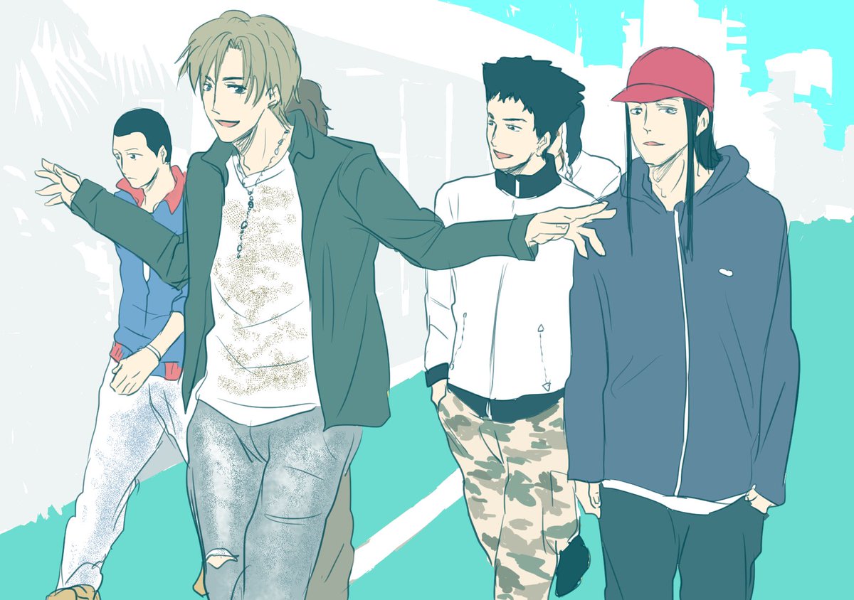テニミュfirst立海公演の初回特典スケジュール帳、六角メンバーの写真すごく好きなのでキャラ置き換えでらくがき① 