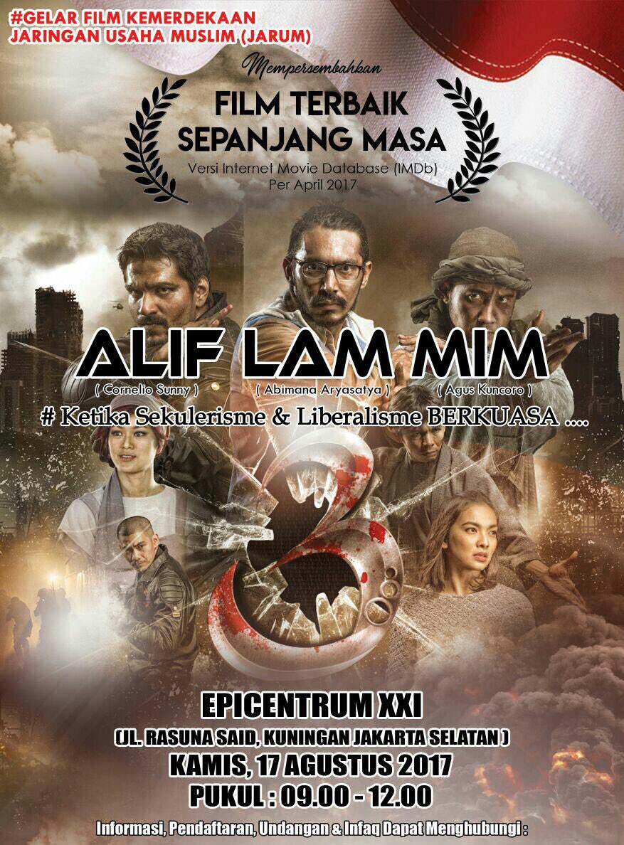 Tmn2 yg msh blm nnton film 3 Alif Lam Mim bsk ad lg smbil libur 17 an msh di XXI EPICENTRUM Kuningan pkl 09.00, Bu Is +62 812-9544-1269,