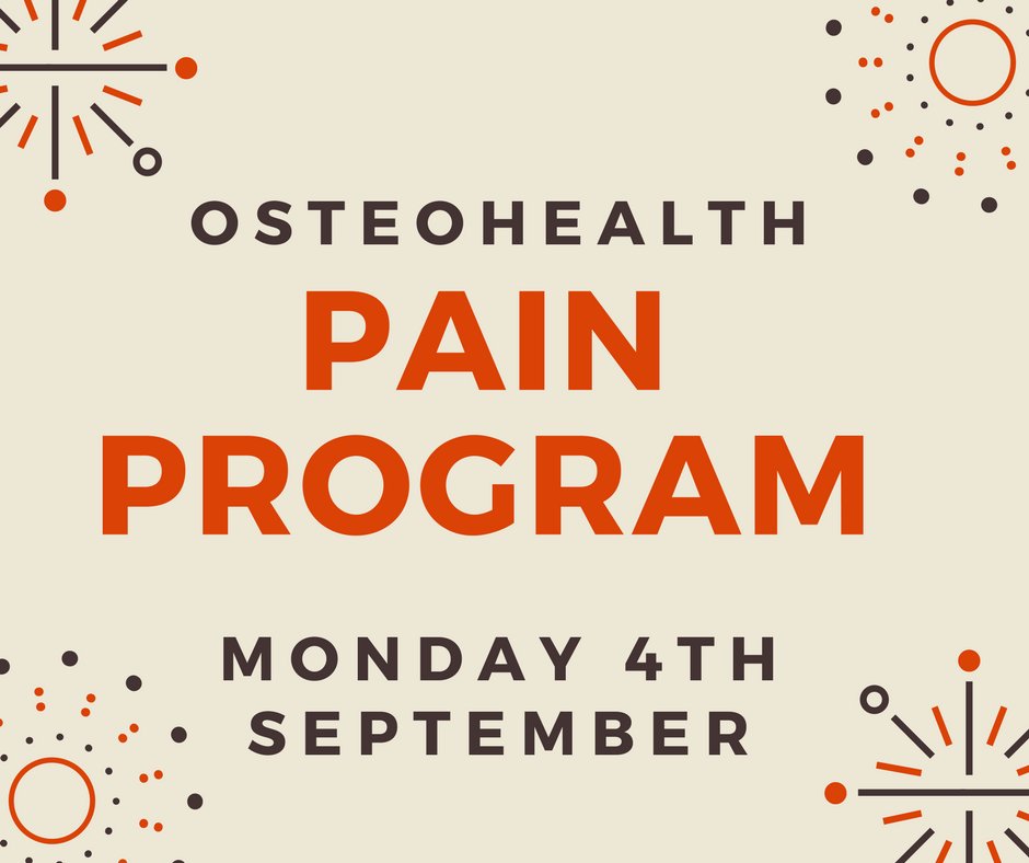 tombarry76's tweet photo. Our next Chronic Pain Program will be starting on Monday 4th Sept and will run for two weeks. Contact 60212777 for more info!
#Osteohealth https://t.co/ImJqDU5gVX