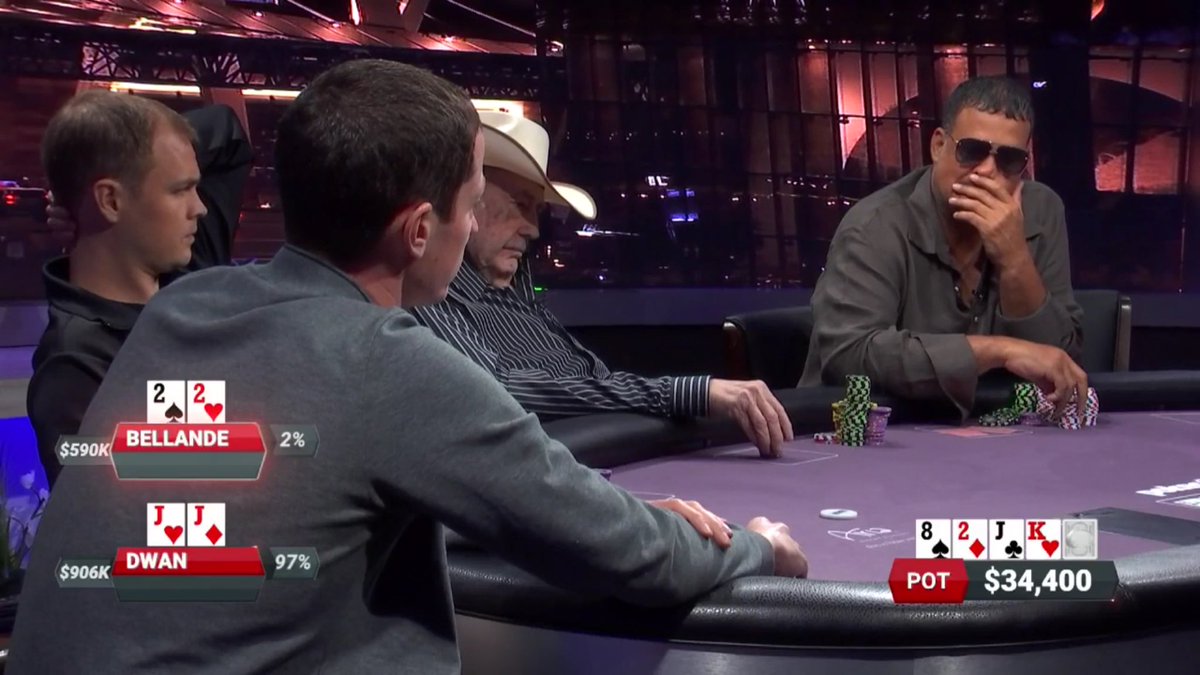 bradmuggleton's tweet photo. "Bring @TomDwan back they said, it will be fun they said" - @BrokeLivingJRB #pokerafterdark #poker #setoverset https://t.co/yvRwFb8b0Y