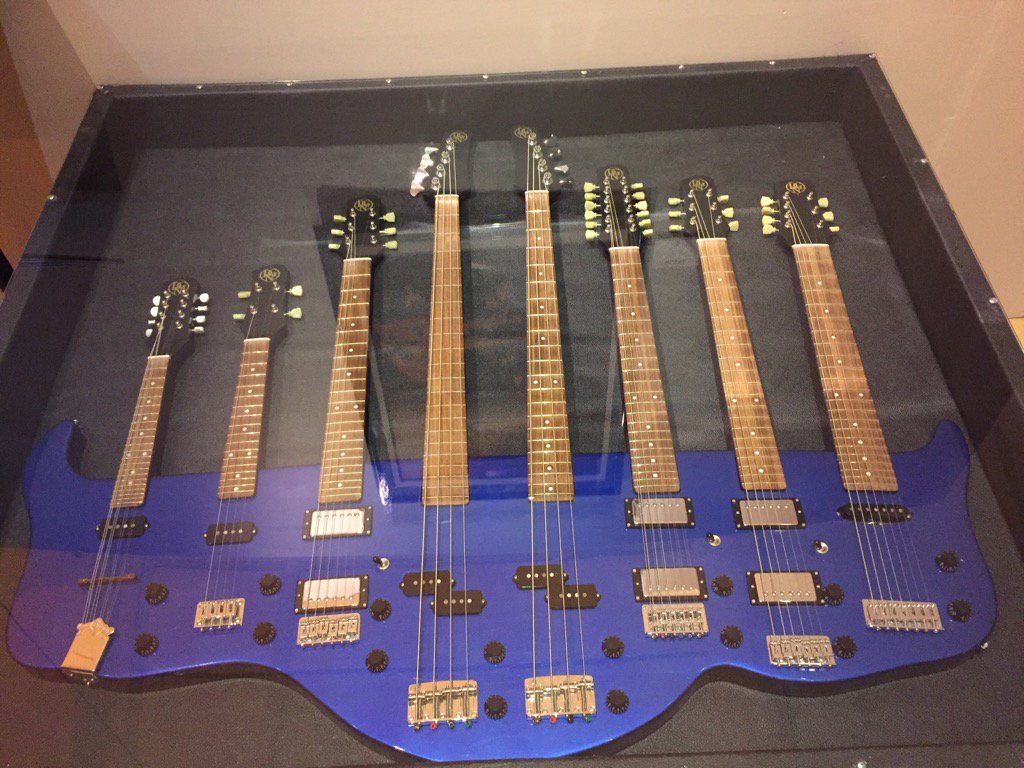 JoeBennettBath's tweet photo. Mandolin, uke, 6-string, fretless bass, fretted bass, 12-string, baritone, 7-string. https://t.co/xpTNudYrEZ