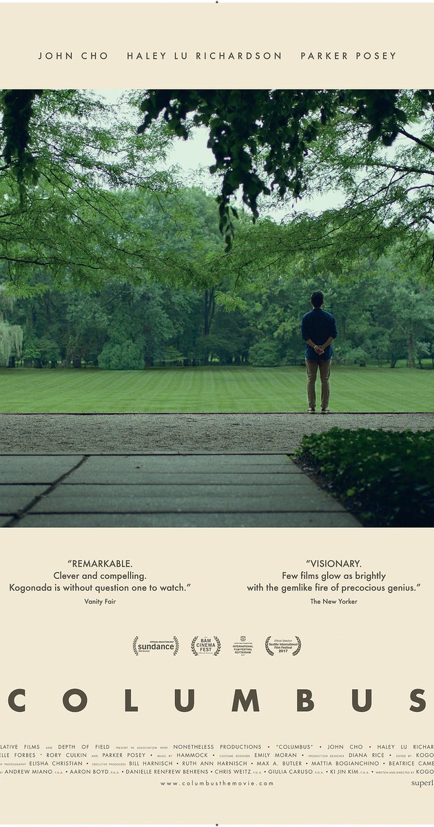 Coming this Friday to #Camera3Cinema: <a href="/JohnTheCho/">John Cho</a> in <a href="/kogonada/">kogonada</a> 's <a href="/columbusmovie/">Columbus</a> !  Buy tickets here: ow.ly/if6h30erkDE