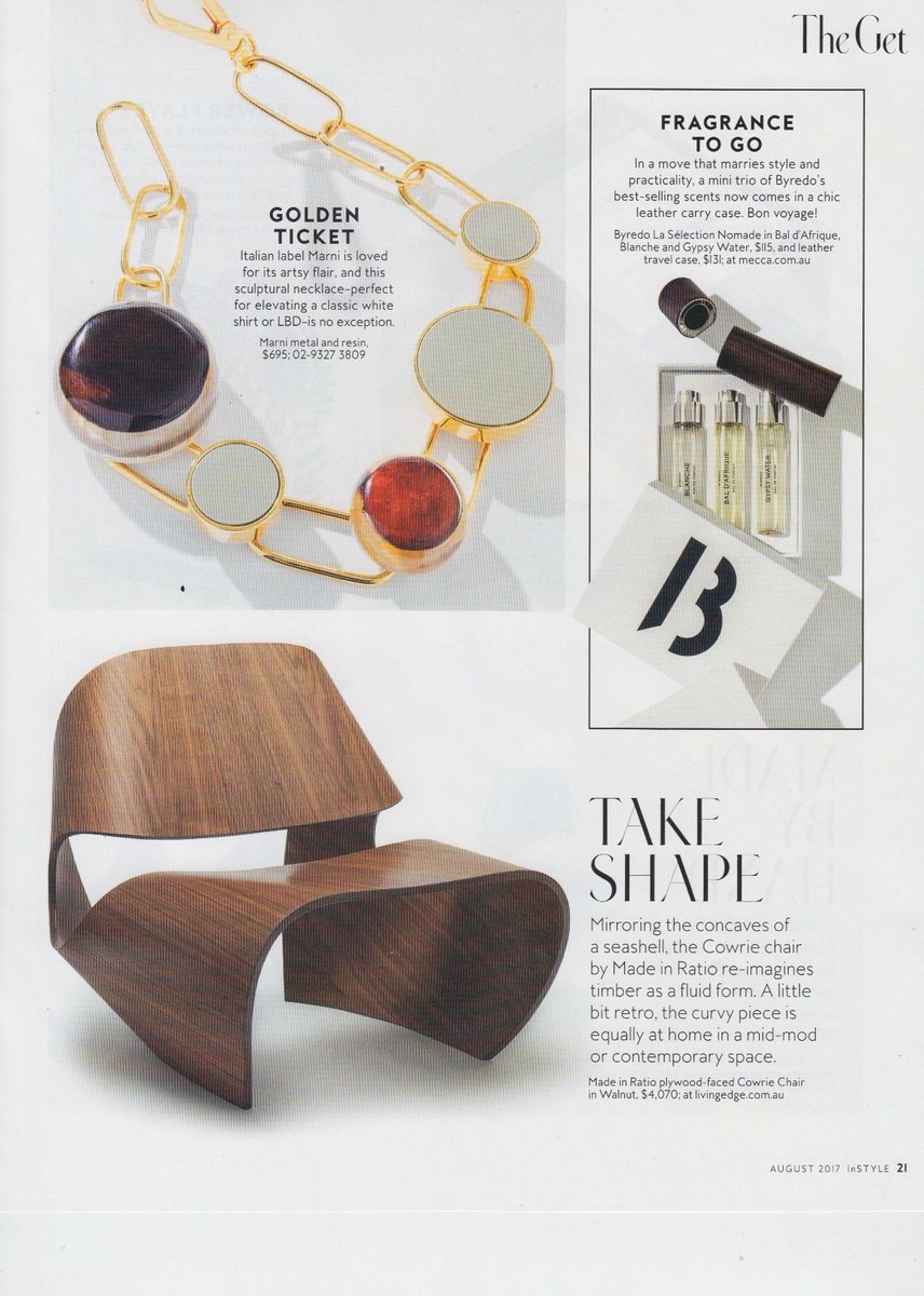 LivingEdgeAU's tweet image. Keep things interesting! Check out statement pieces, Cowrie Chair by @MadeInRatio  and @bdbarcelona Aquário Cabinet in the latest @InStyle.