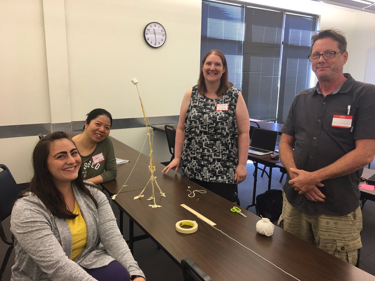 tishrich's tweet photo. Marshmallow Challenge at #SOsuperquest: Gamifying Your Classroom! Fun day! #xplap #tlap https://t.co/a7DCQ15Qzx