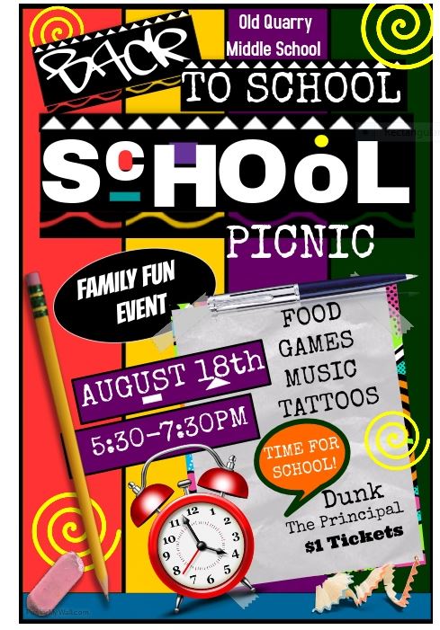 Join us Friday at Old Quarry for our 3rd annual Back To School Picnic! #sd113a