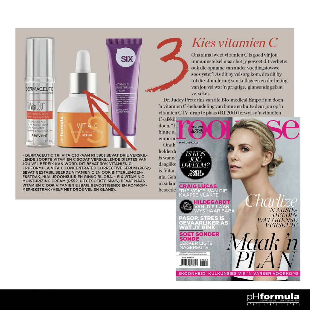 Phformula Sa The Phformula Vita C Serum Is Featured In The Sept Issue Of Rooi Rose Have You Picked Up Your Copy Vitac Skincare Phformulasa T Co I8lzr4gbrw