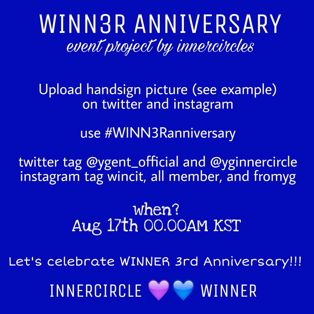 rempongcircle's tweet photo. WINNER 3RD ANNIV PROJECT!!! Calling all innercircles to join this!
Saranghae (사랑해) Project! Let's do it✌ https://t.co/Xz60pZQbgQ
