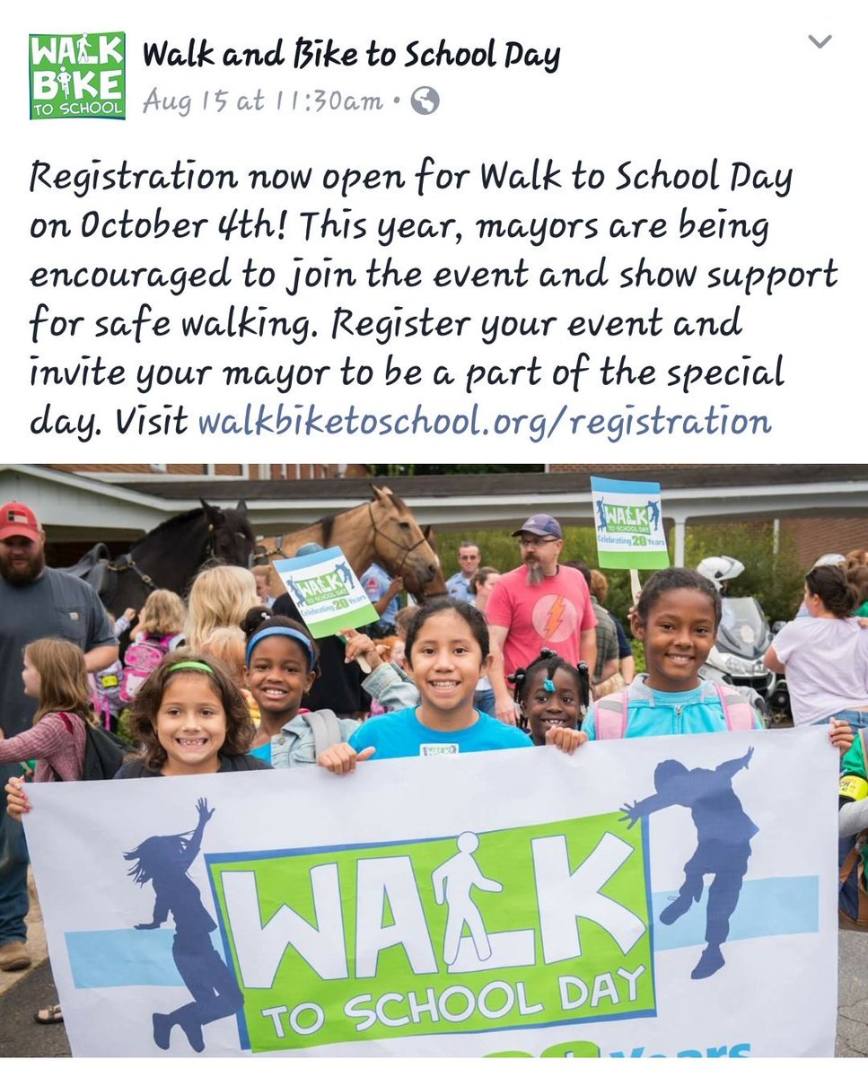 hcpsschoolbus's tweet photo. Registration is now open for Walk to School Day on Oct. 4th. Register your school at https://t.co/rvSY0iNAIE @MzVegaEugene @LynnGray88 https://t.co/YVKu0A6SoG