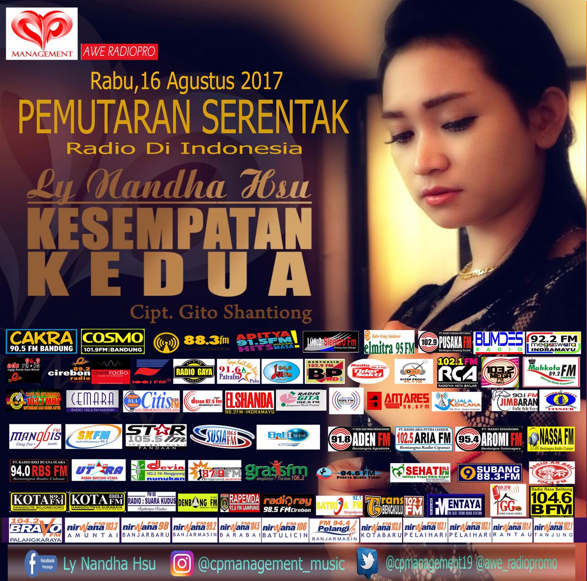 desoe876fm's tweet photo. #NewRilis 
Ly Nandha Hsu #KesempatanKedua MD @yonny_murdock CC  @CPManagement19 @aWe_Radiopromo
#DesoeRadio
#DangdutnyaSeerr
#AyoDengarRadio https://t.co/1fguEnqyIu