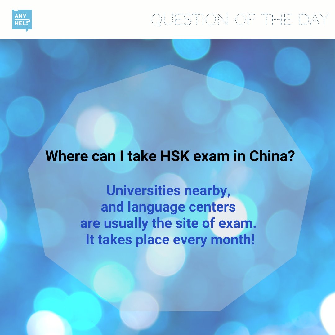 _AnyHelper's tweet photo. Where to take HSK in China? 
---
#AnyHelper #Foreigner #learnchinese #China #mandarin #studychinese #shanghai #study #language #HSK #exam https://t.co/5suQ2Jkfrc