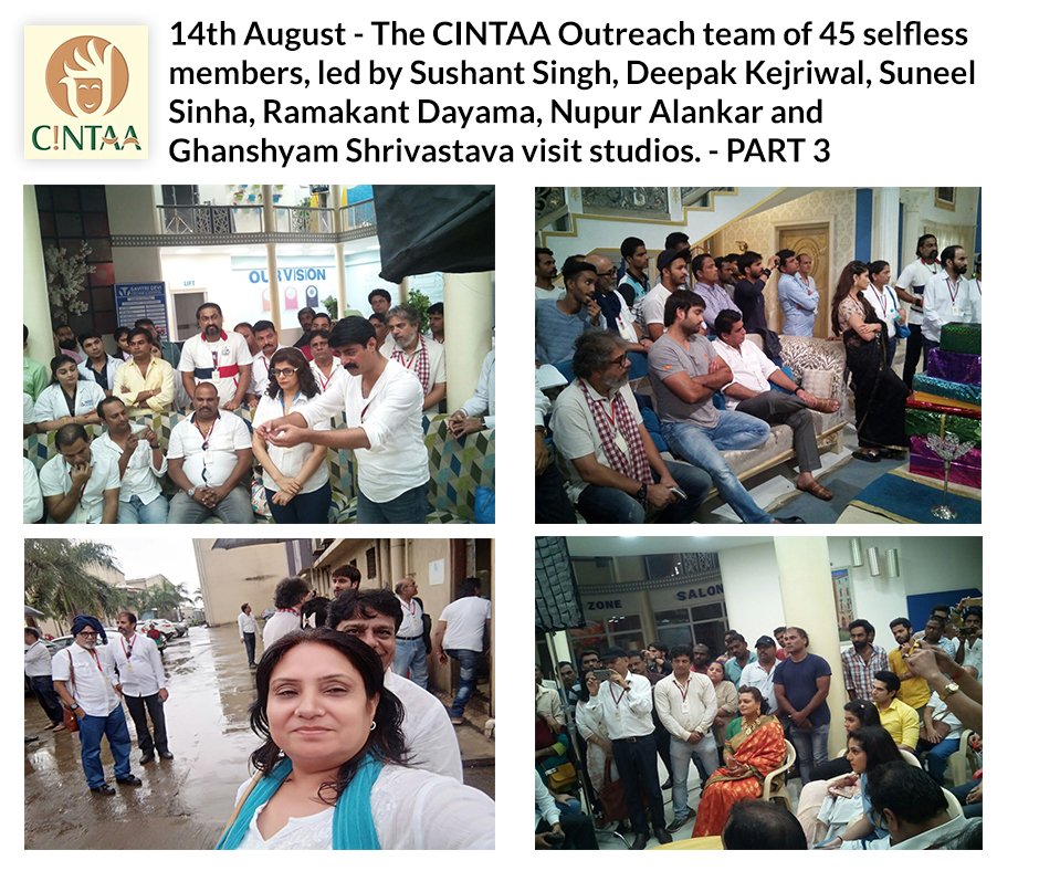 CINTAA_Official (@cintaaofficial) on Twitter photo 14th August- <a href="/CintaaOfficial/">CINTAA_Official</a> Outreach team of 45 selfless members visit studios. <a href="/sushant_says/">सुशांत सिंह sushant singh سشانت سنگھ</a> <a href="/DJariwalla/">Darshan Jariwalla</a> <a href="/amitbehl1/">amit behl</a> <a href="/ayubnasirkhan/">ayub khan</a> 14th August- <a href="/CintaaOfficial/">CINTAA_Official</a> Outreach team of 45 selfless members visit studios. <a href="/sushant_says/">सुशांत सिंह sushant singh سشانت سنگھ</a> <a href="/DJariwalla/">Darshan Jariwalla</a> <a href="/amitbehl1/">amit behl</a> <a href="/ayubnasirkhan/">ayub khan</a>