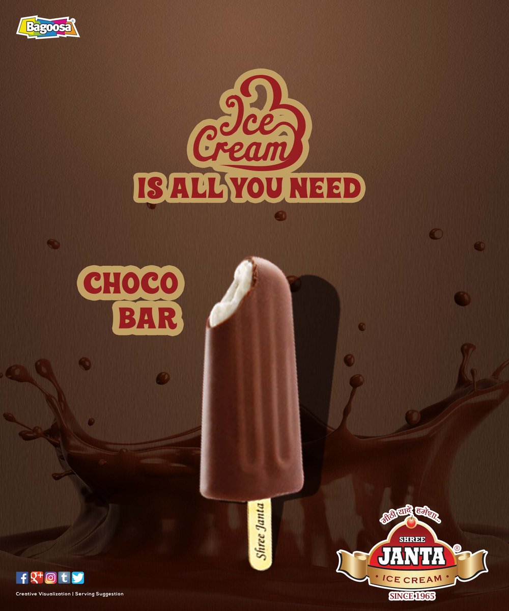 shreejanta's tweet photo. Ice Cream Is All You Need.

#chocobar #creamy #shreejantaicecream #jantaicecream #icecream #since1965 #ahmedabad #famous #brand #candy https://t.co/uLUjN0qeAY