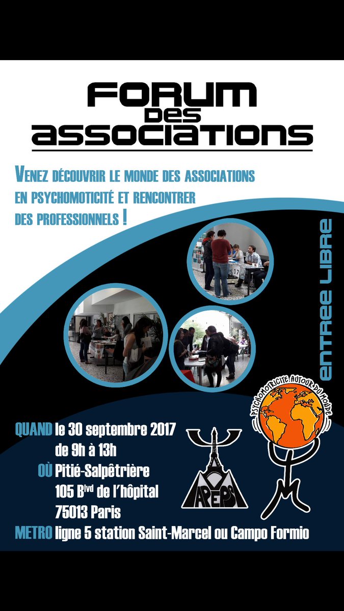 AssoPAM1's tweet photo. Nous vous attendons nombreux au forum des associations le 30 septembre prochain à Paris https://t.co/OicBpTZkT6
