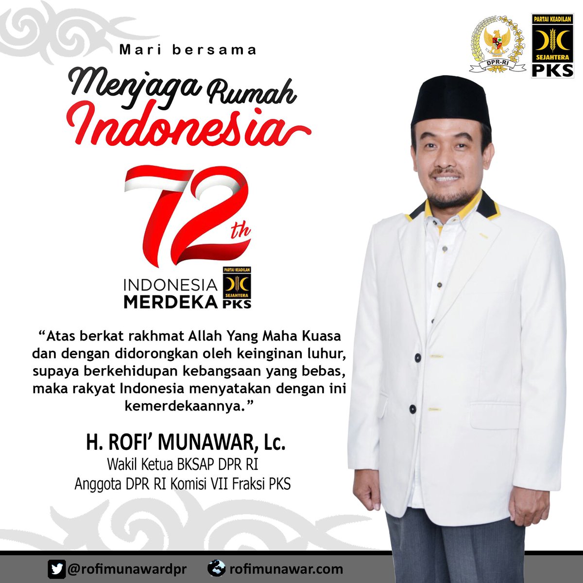rofimunawardpr's tweet image. Mari Bersama &quot;Menjaga Rumah Indonesia&quot; Dirgahayu Republik Indonesia Ke-72 #IndonesiaMerdeka
