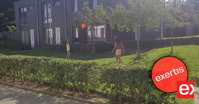 Kids having fun with the #Exertis frisbee #summertime