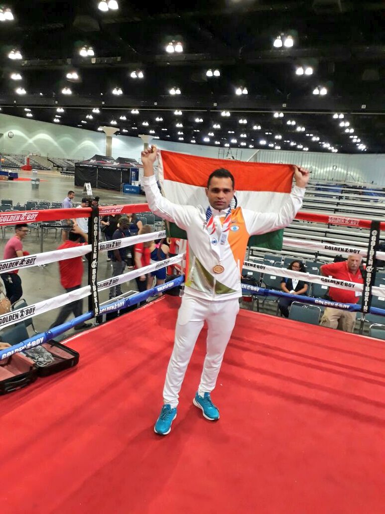 virendersehwag's tweet photo. Congrats to
BSF boxers Pardeep,Choba Devi, Sankar Appa for their Gold medals &amp; all other athletes 4 their medals in
#WorldPoliceAndFireGames https://t.co/OMcb7B4uR5