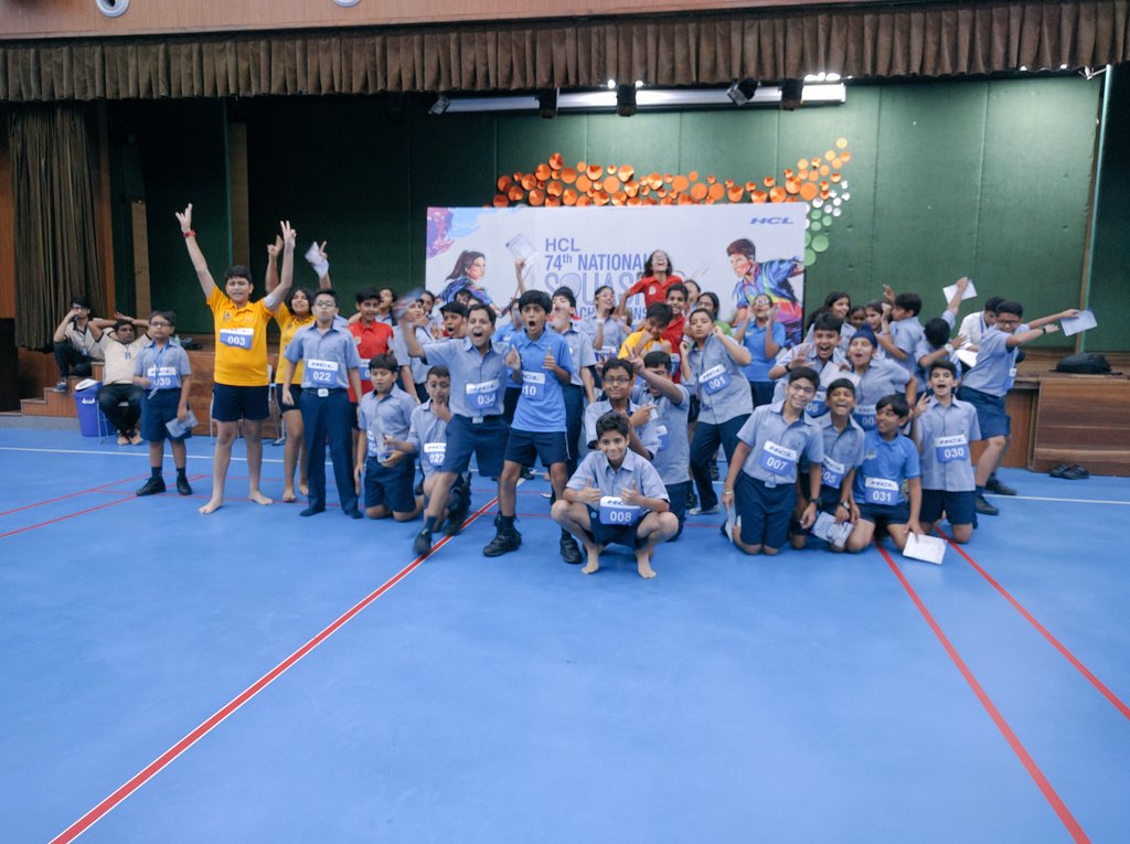 sportzvillagexp's tweet photo. HCL Squash Promotion Tour Day -1 @ShivNadarSchool Noida. Excitement for the grades. #MarksForSports #PlayIndiaPlay @hcltech https://t.co/qiKH3xzsX9