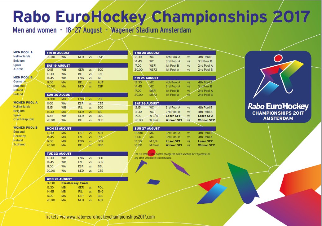 irishhockey's tweet photo. Only few days to go until @eurohockeyorg Championships begin in Amsterdam!All @IreWomenHockey &amp; @IreMenHockey matches shown live on BTSport3 https://t.co/nyIgJ1dXz2