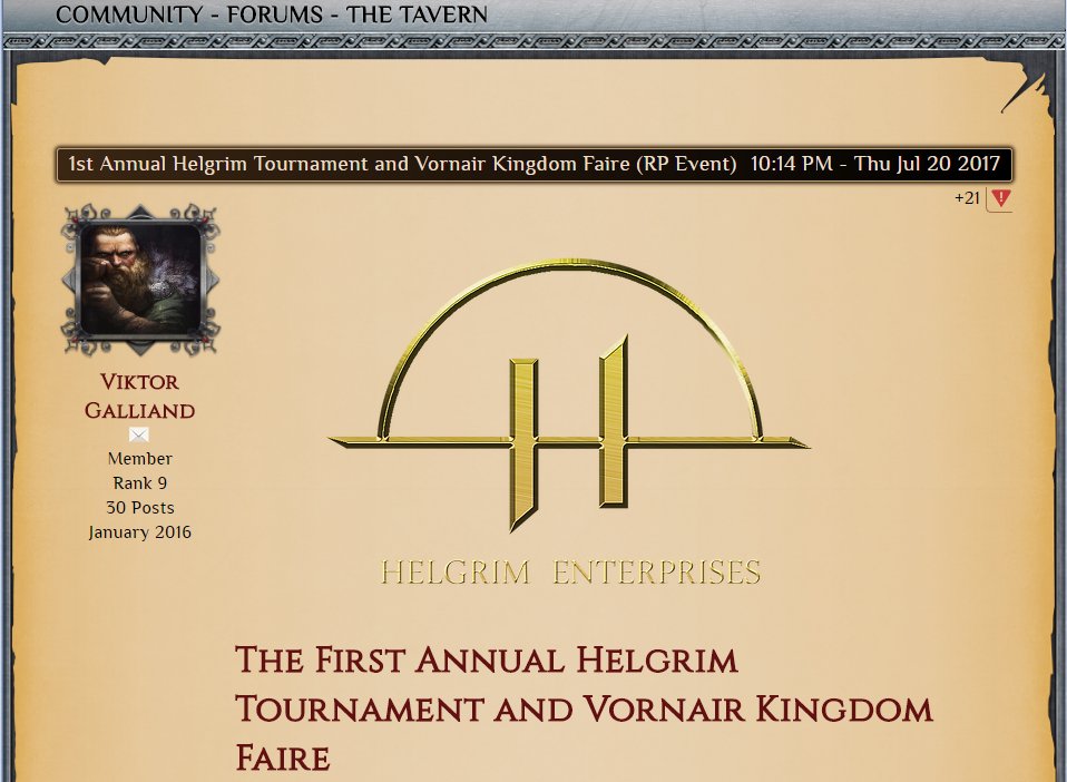 The First <a href="/HelgrimGuild/">Helgrim Enterprises</a> Tournament and Kingdom Faire with #RolePlay events,archery and jousting. #ChroniclesofElyria bit.ly/2vCV2jF