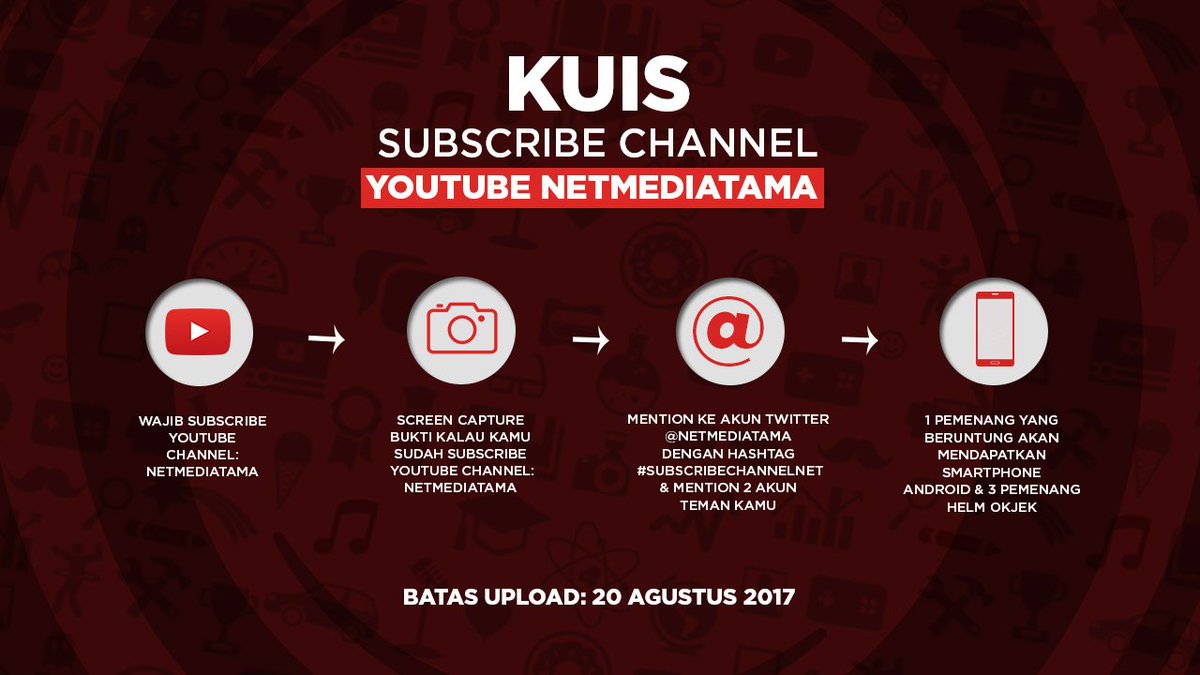 Udah subscribe YouTube Netmediatama? Ada smartphone dan helm <a href="/OKJEK_NET/">b</a> untuk subscribers yang beruntung loh.
#SubscribeChannelNET