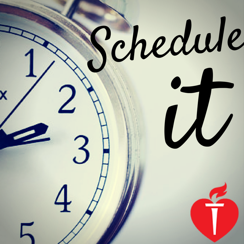 HeartAlabama's tweet photo. Tip: Set a calendar reminder for a mid-day exercise break. Simple stretches at your desk or short walks around the office can be refreshing! https://t.co/hhEho3V13F