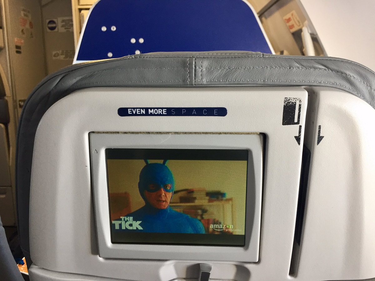 cerveris's tweet image. watching Big Blue on @JetBlue on my way to our #TheTick premiere tonight #Bluenotblue